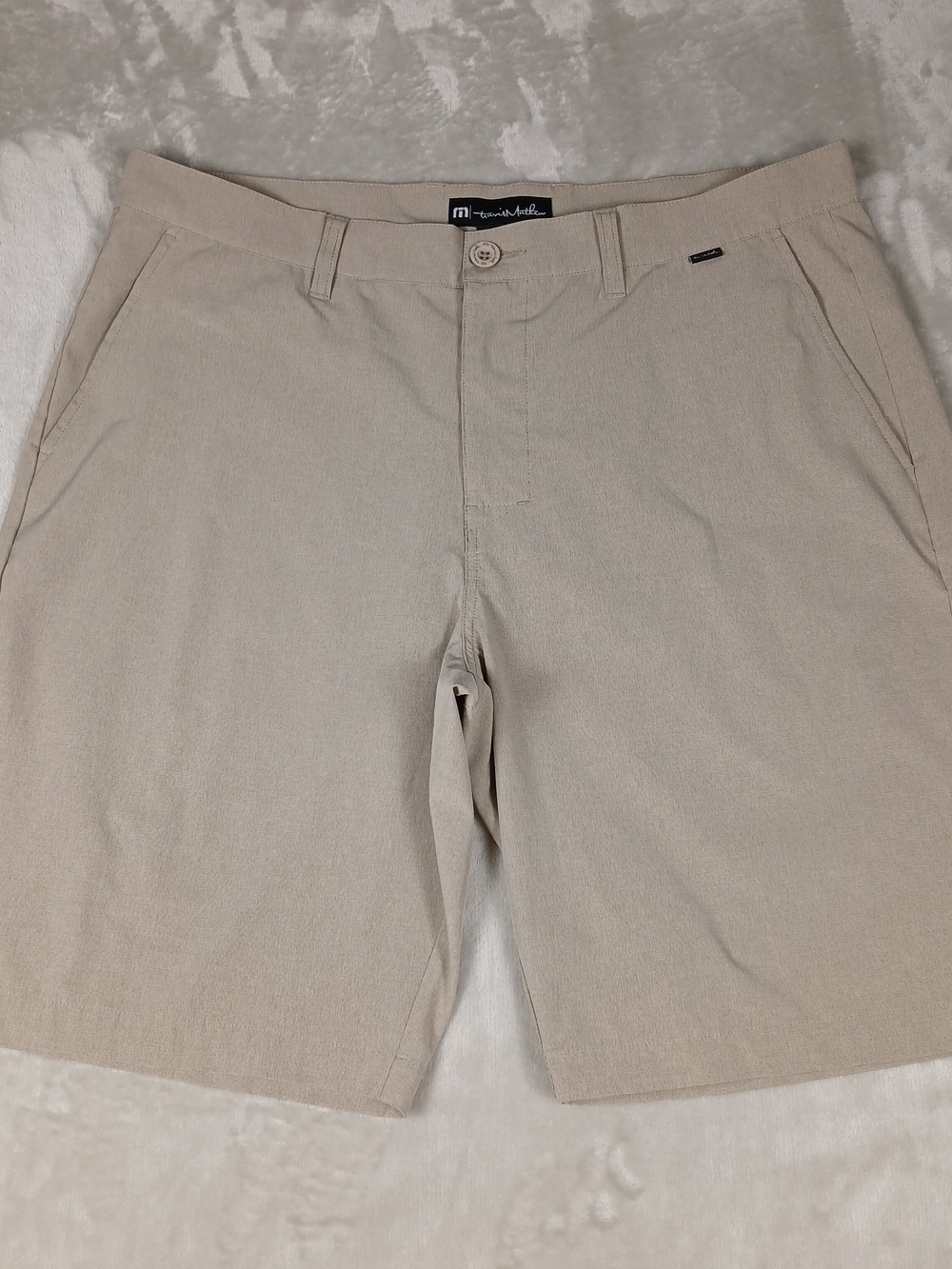 Travis Mathew Golf Shorts 36 Men's Beck Khaki Performance